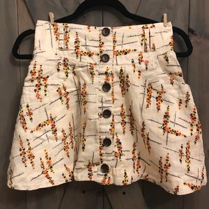 Free People Floral Button Up Skirt